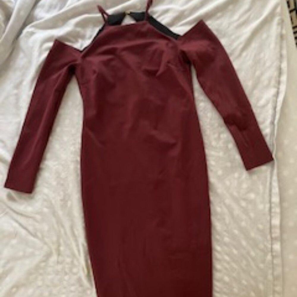 Trina Turk halter / cold shoulder dress